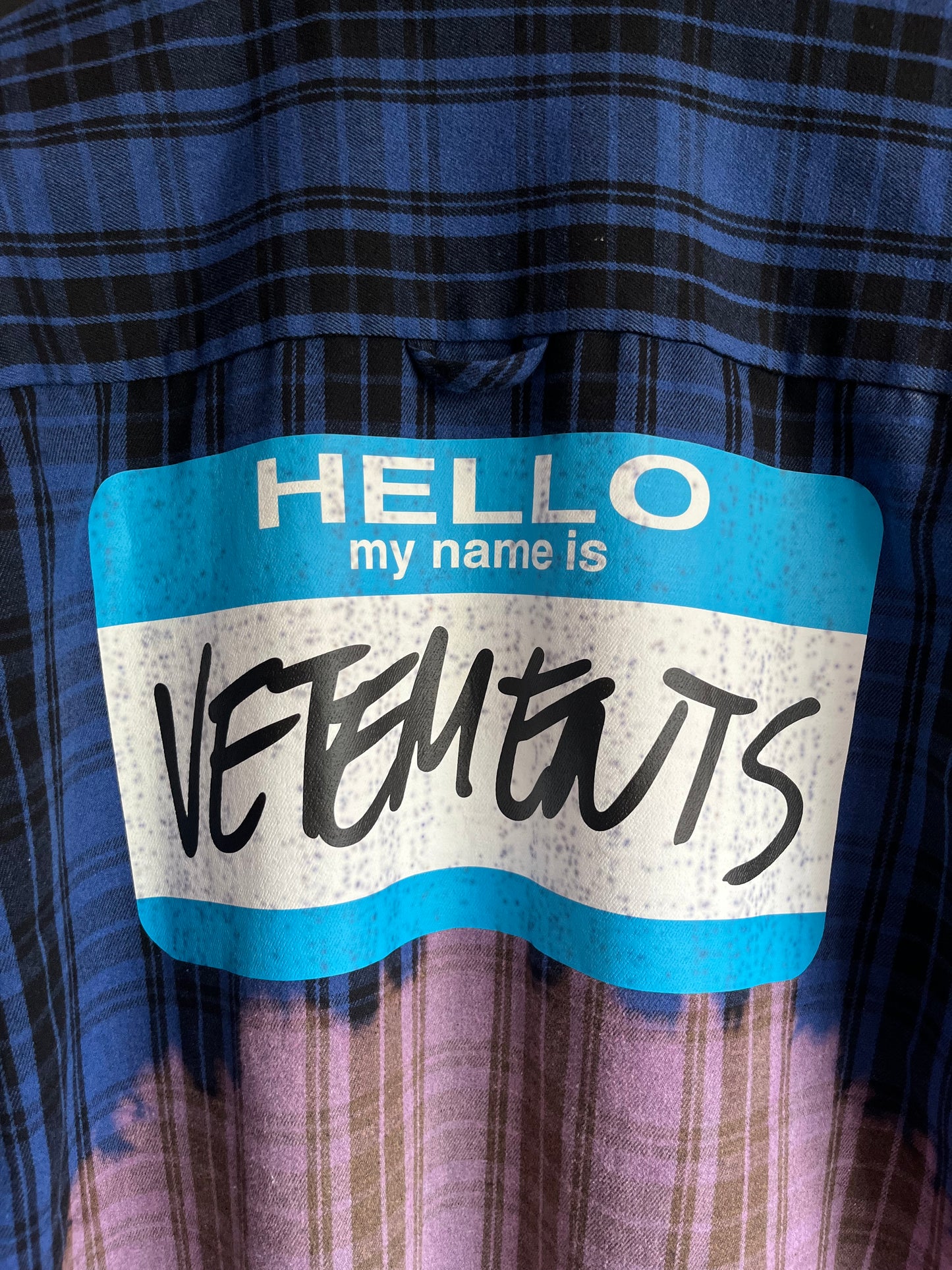 SS23 Vetements Name Tag Bleached Flannel