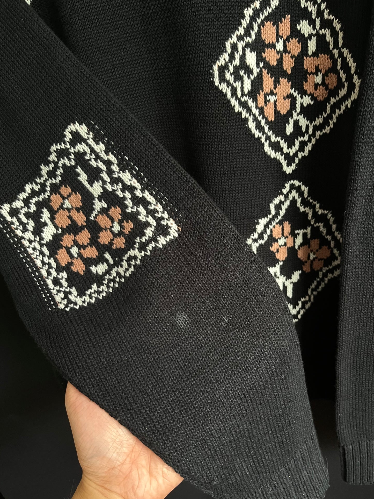 Kapital Floral Diamond Pattern Knit