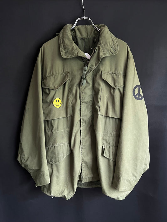 70s/80s Peace & Smiley Patch M65 Fatigue Jacket