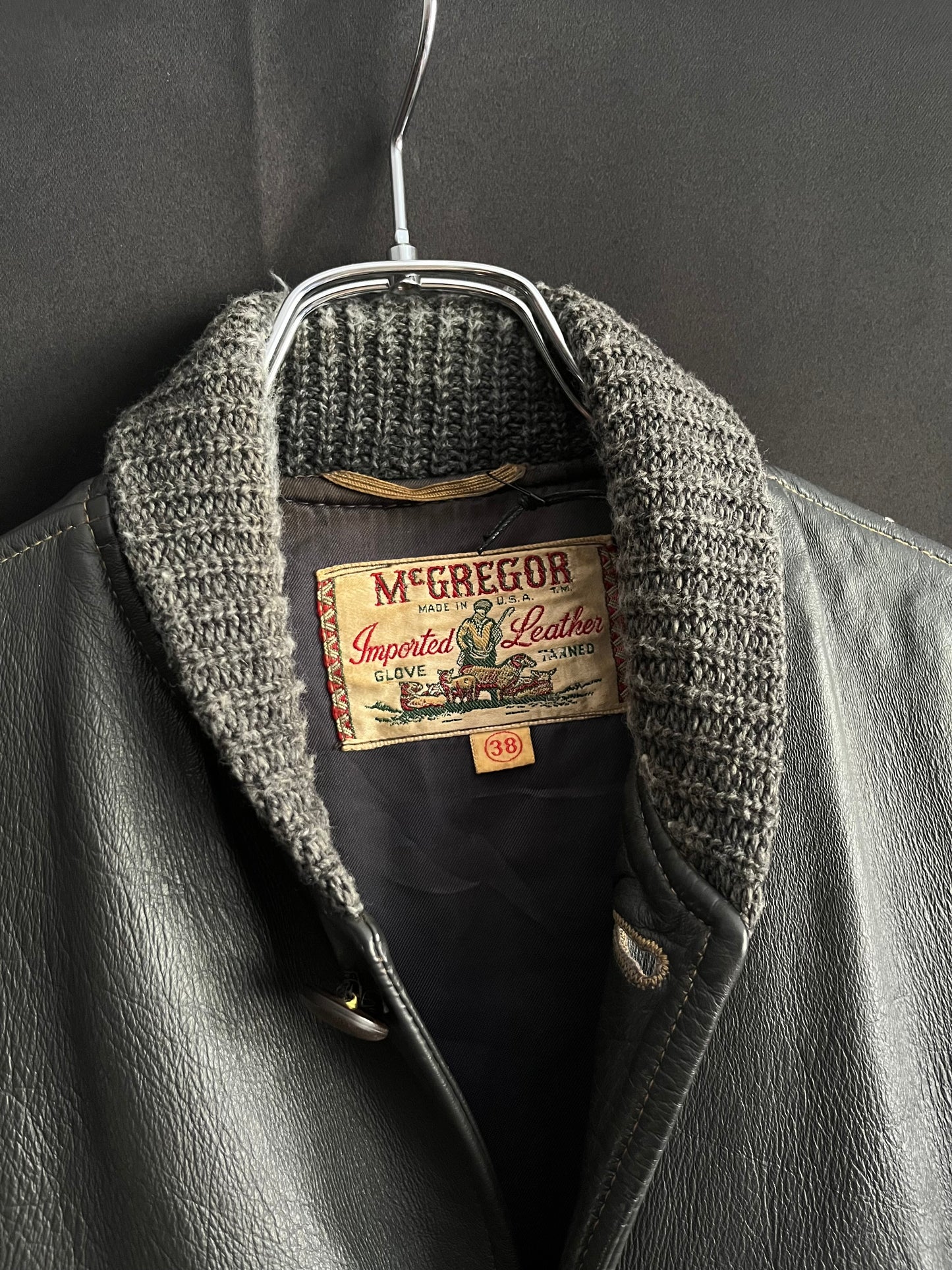 50s McGregor Leather & Knit Stringray Sweater Jacket