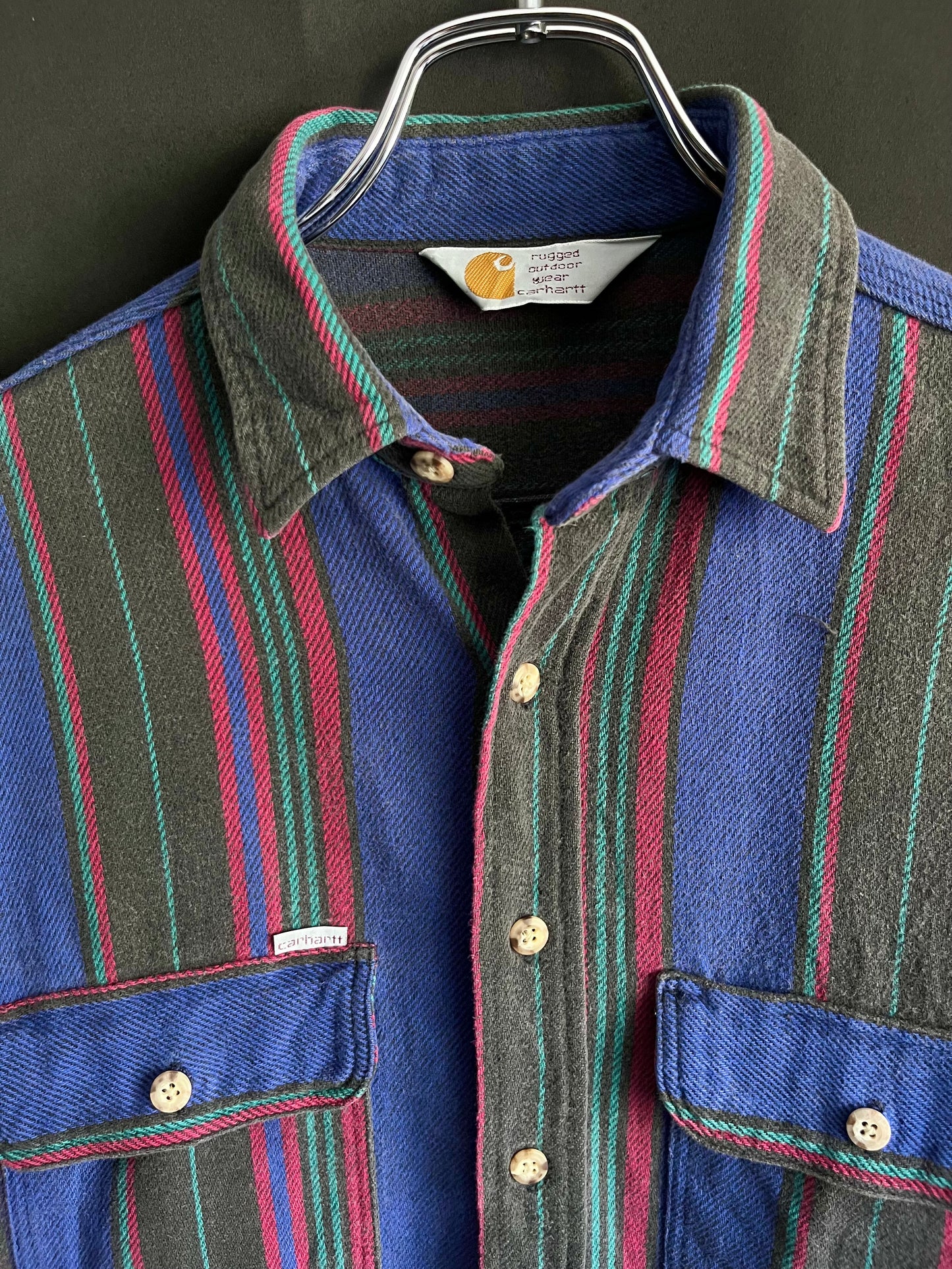 90s Carhartt Cotton Flannel Striped Shirt