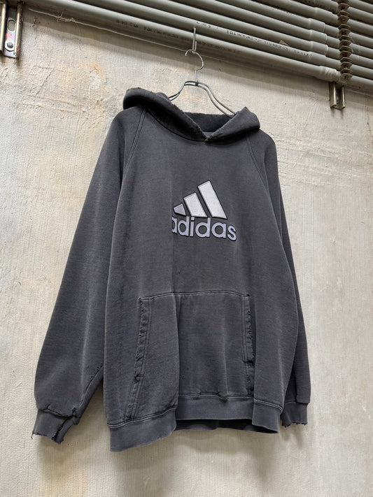 90s Thrashed Adidas Oversized Sun Faded Hoodie