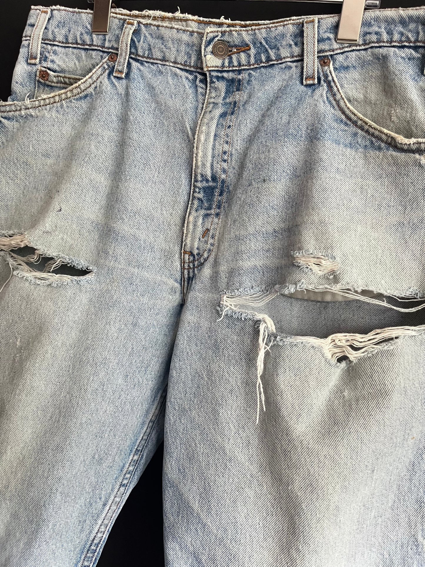 90s Thrashed Levi’s Light Wash Jorts