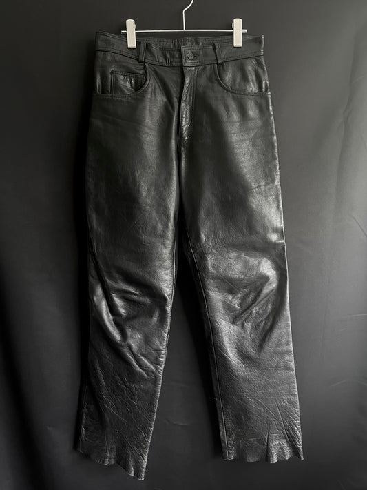 90s Leather Motorcycle Pants (31W)