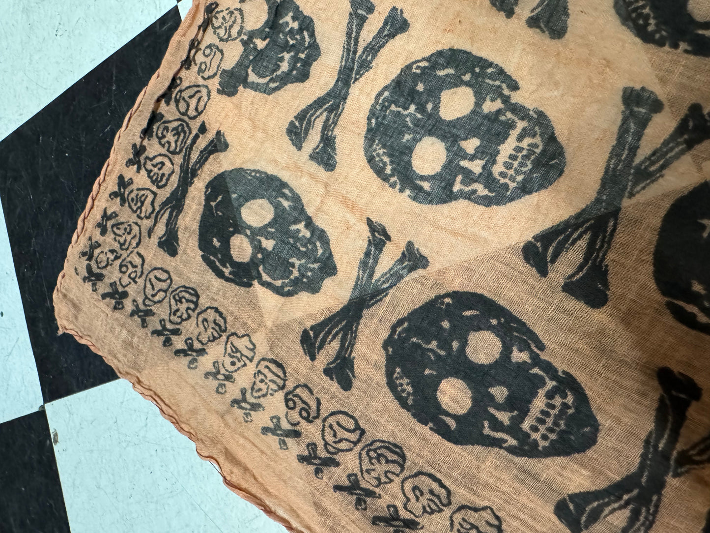 VTG Sheer Skull & Crossbones Scarf