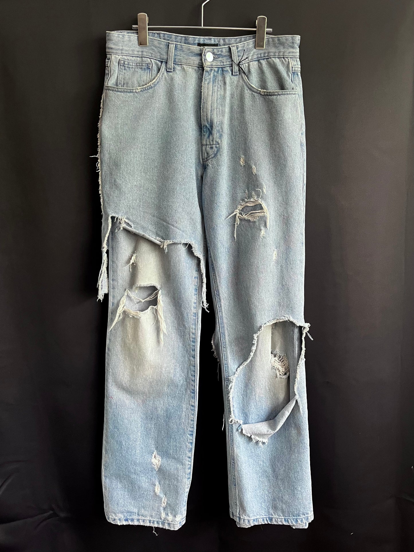 A/W19 Raf Simons Destroyed Relaxed Fit Denim