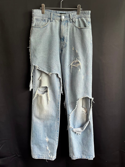 A/W19 Raf Simons Destroyed Relaxed Fit Denim