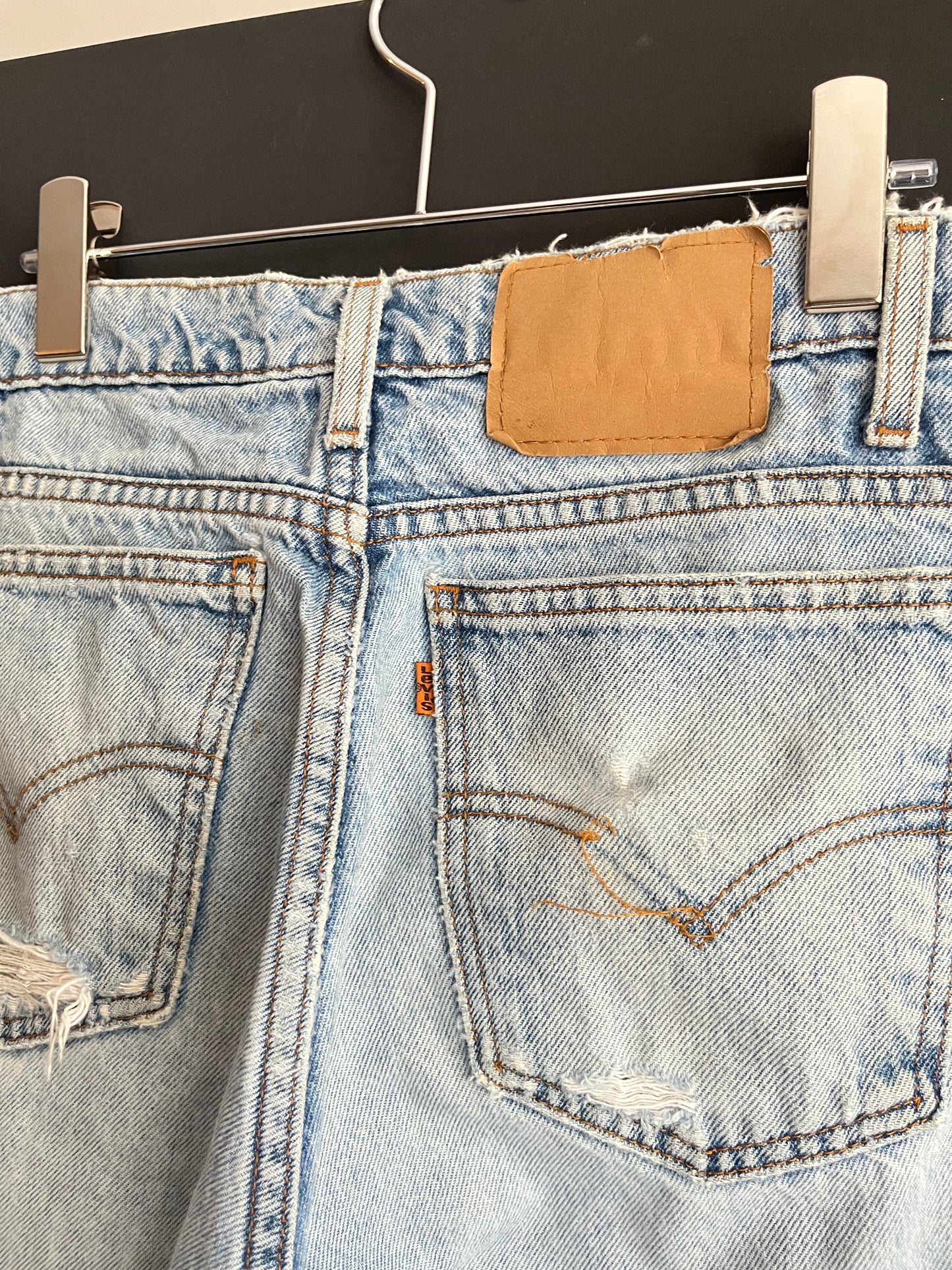 90s Thrashed Levi’s Light Wash Jorts