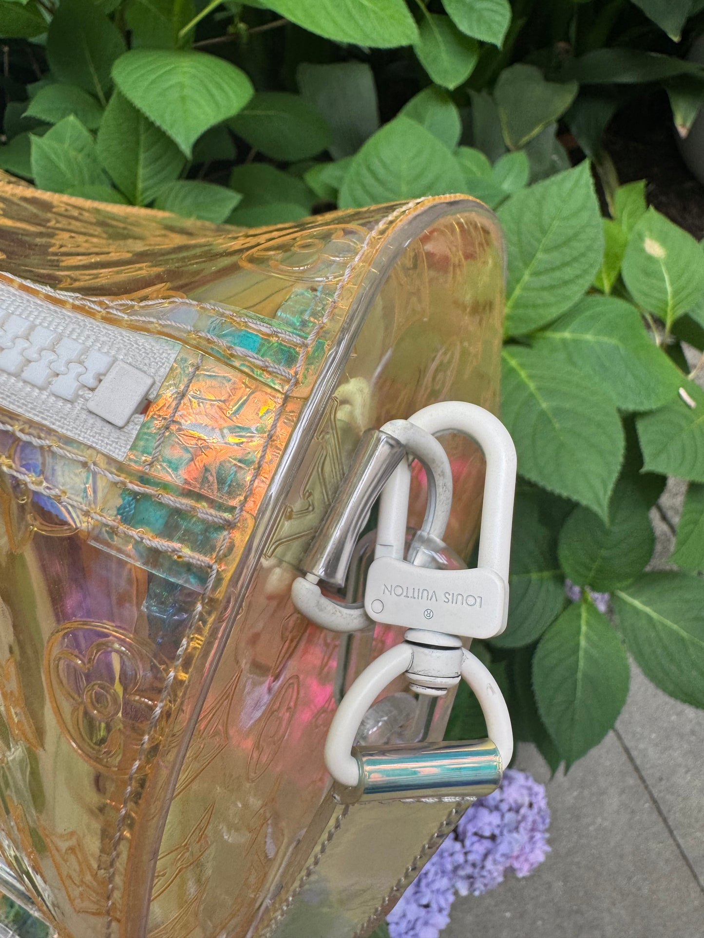 S/S ‘19 Louis Vuitton Virgil Abloh “Prism” Iridescent Bandouliere Duffle