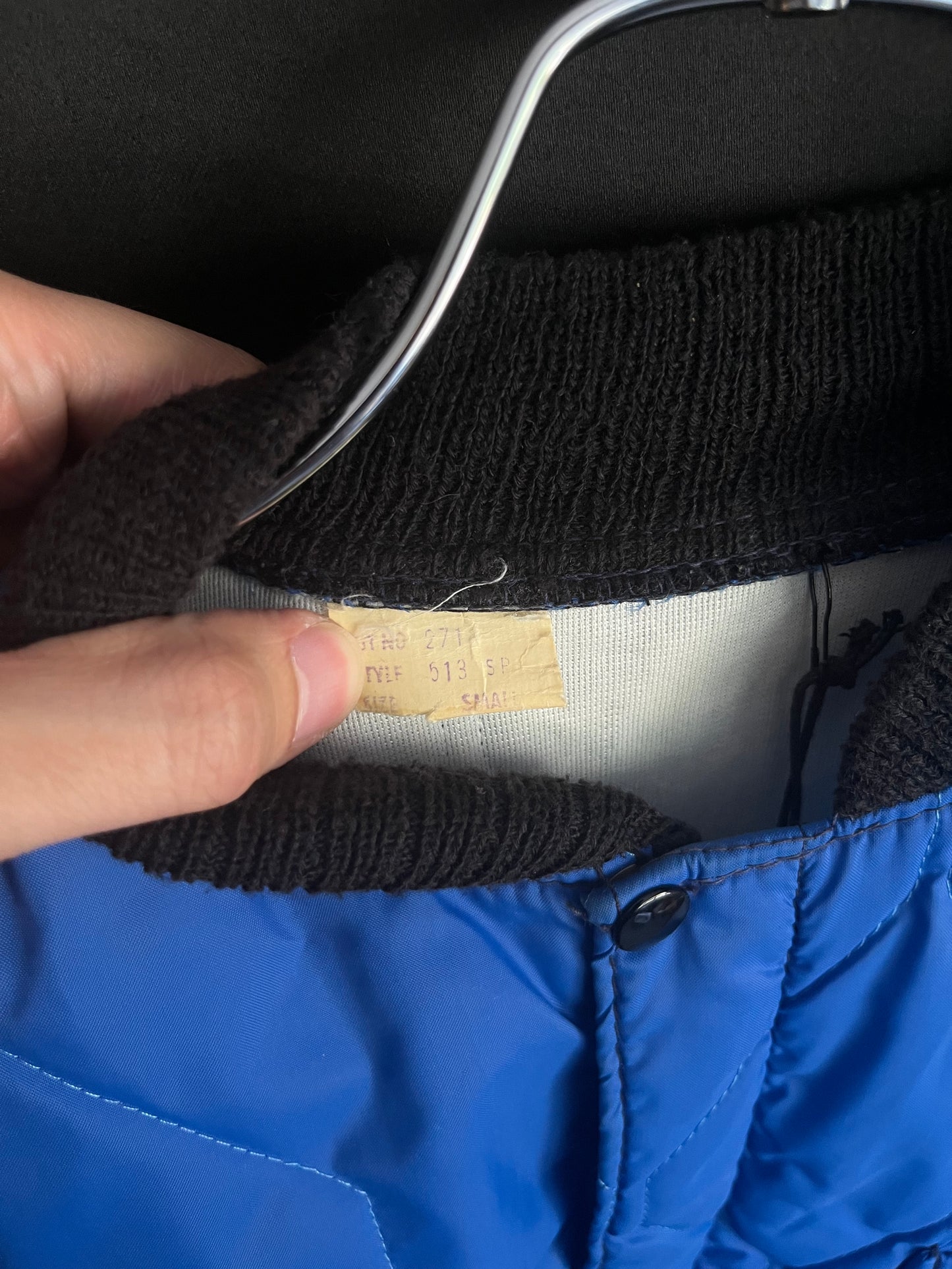 80s Quilted Royal Blue Full Zip Insulated Jacket