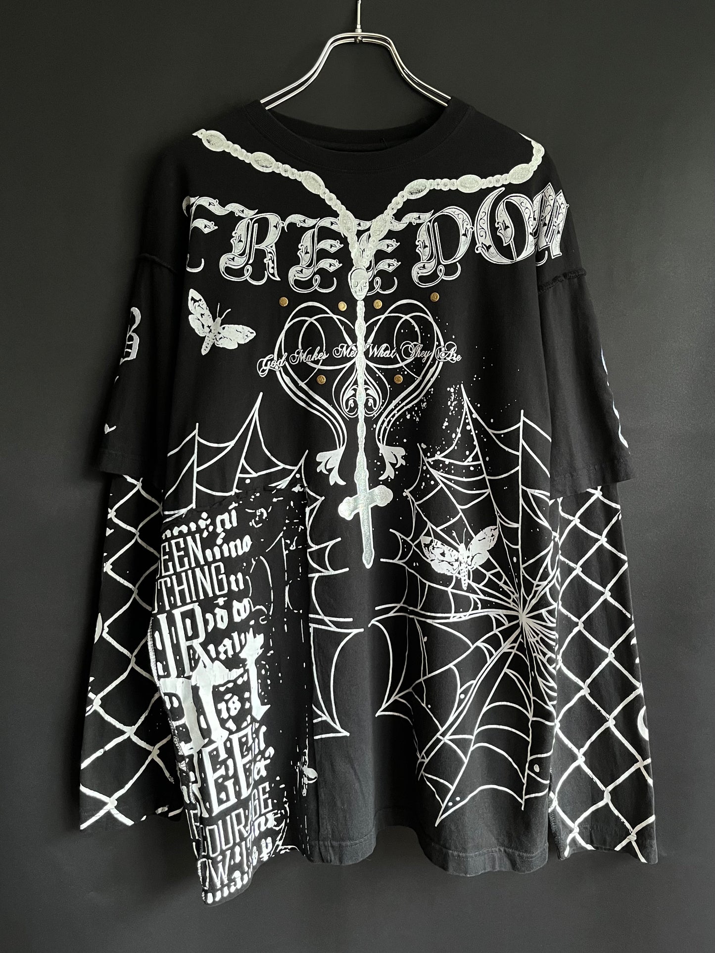 Y2K Studded Chain-Link Layered Longsleeve