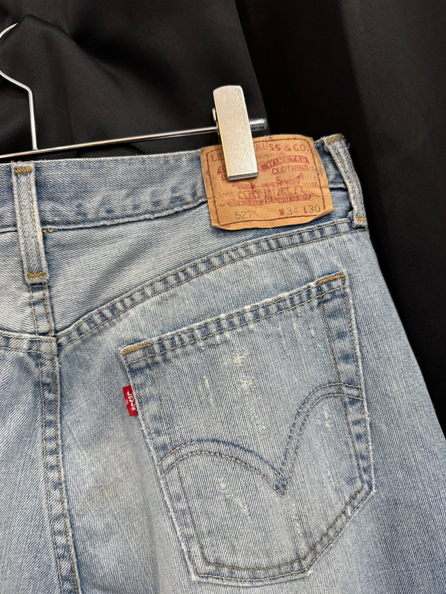 Y2K Levi’s 527 Boot Cut Distressed Flared Denim (34W)