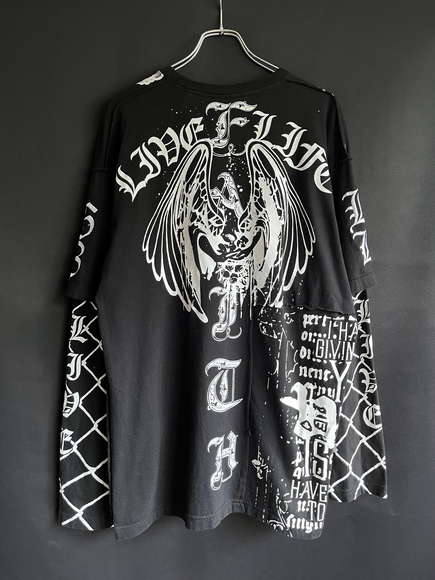 Y2K Studded Chain-Link Layered Longsleeve
