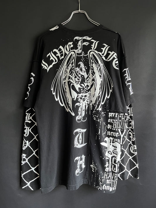 Y2K Studded Chain-Link Layered Longsleeve