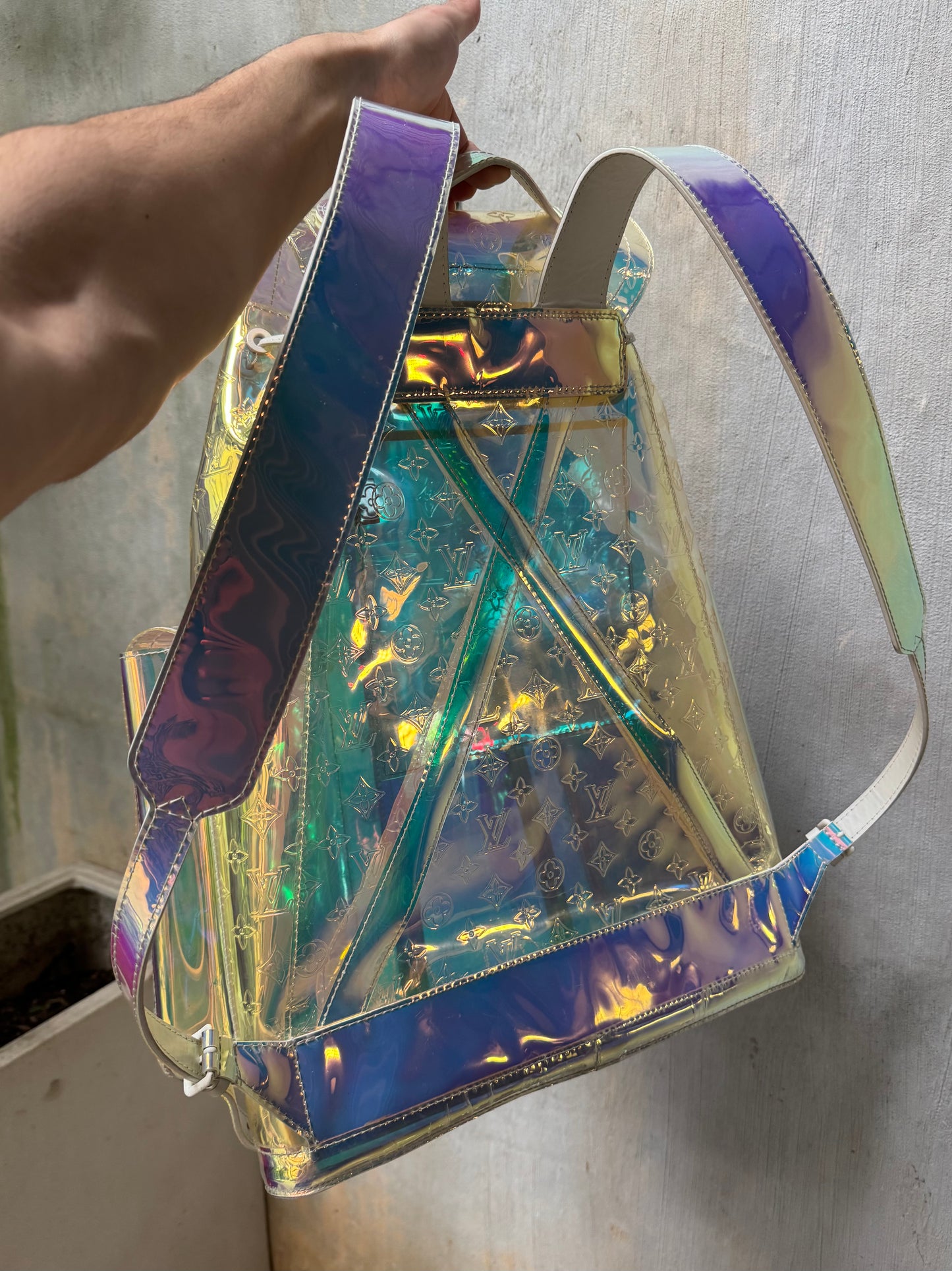 S/S ‘19 Louis Vuitton Virgil Abloh “Prism” Iridescent Christopher Backpack
