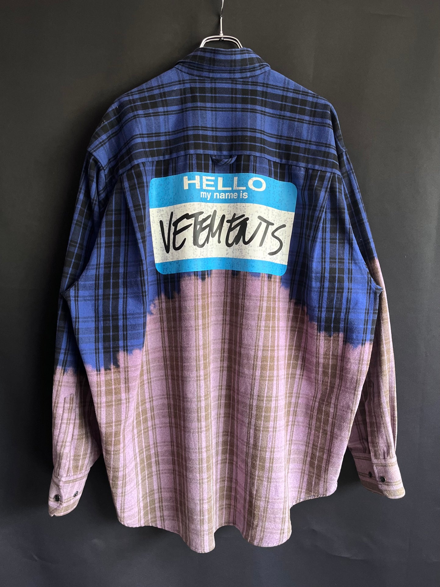 SS23 Vetements Name Tag Bleached Flannel