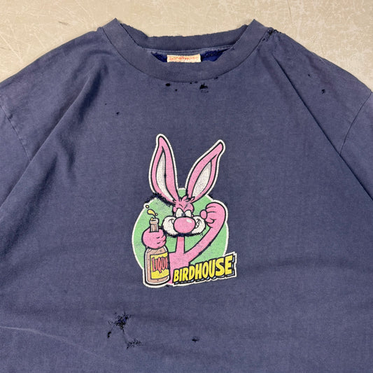 90s Birdhouse Steve Berra “Drunken Bunny” Distressed & Repaired Skate Tee