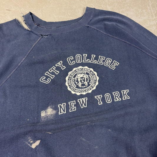 50s/60s Distressed City College Boxy Sweatshirt