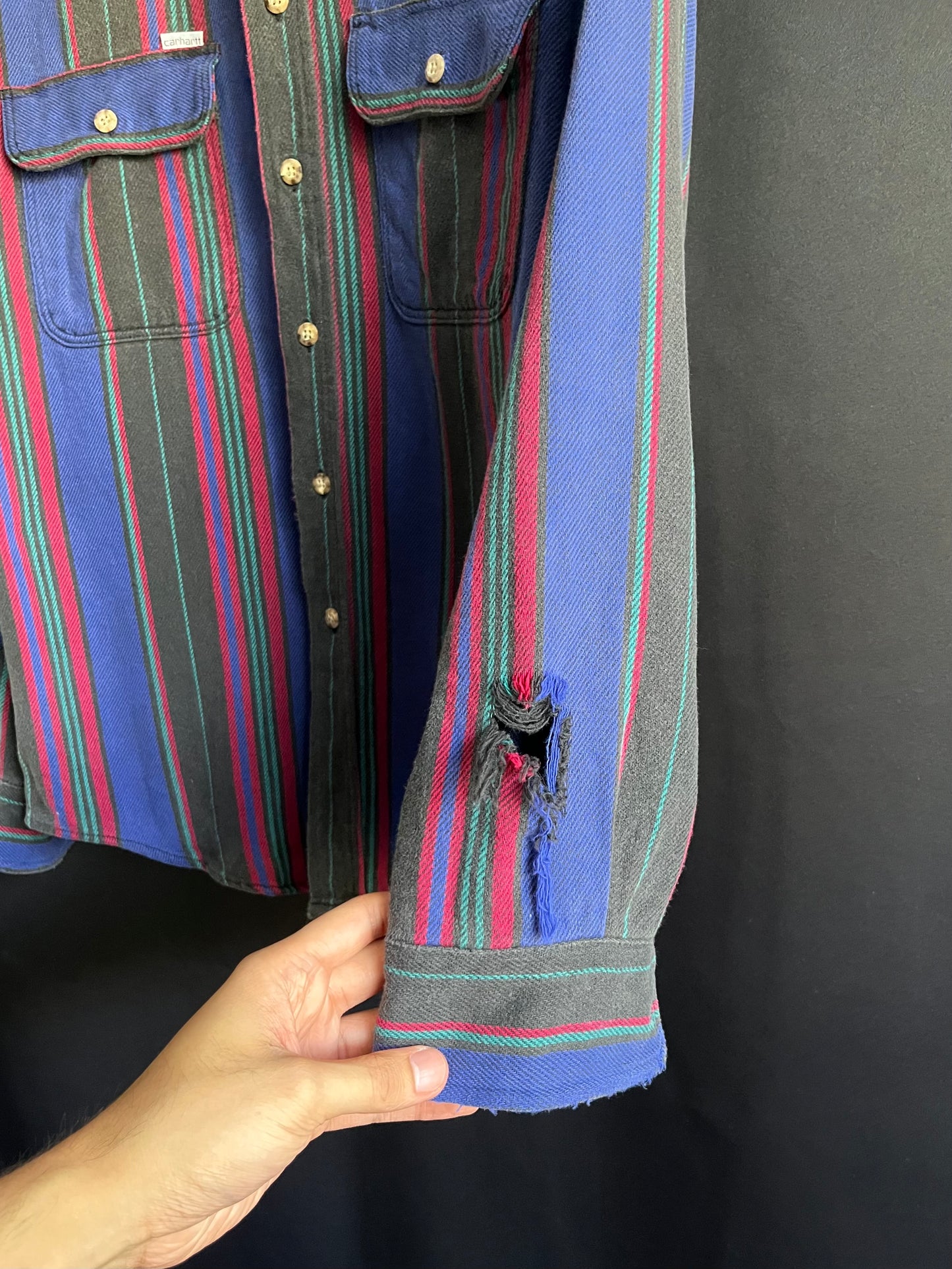 90s Carhartt Cotton Flannel Striped Shirt