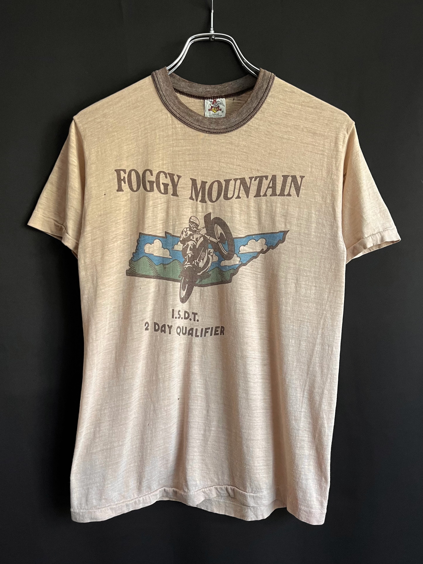 80s “Foggy Mountain” Tonal Brown Motocross Ringer