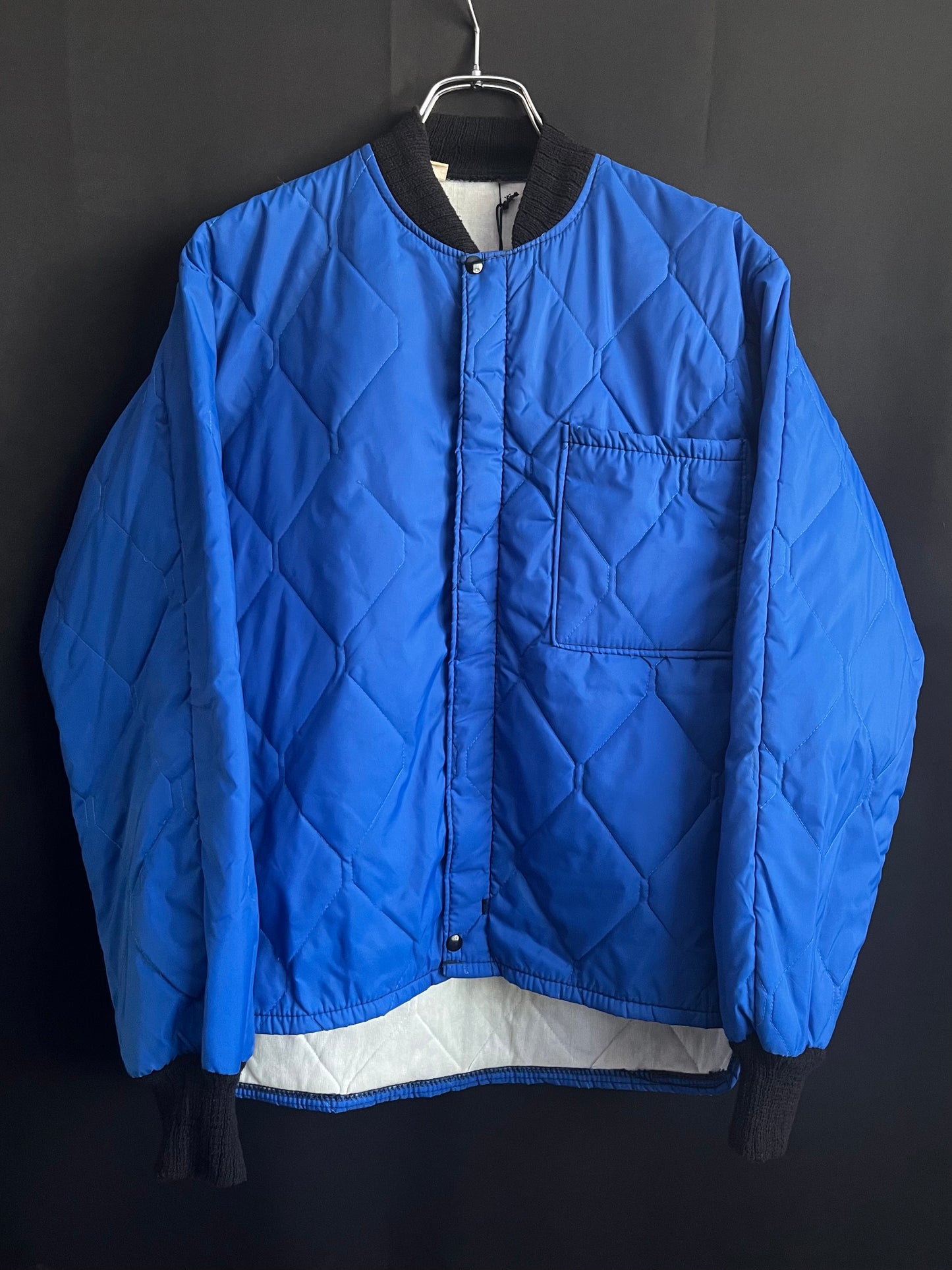 80s Quilted Royal Blue Full Zip Insulated Jacket