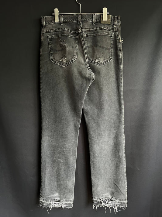70s/80s Faded & Repaired Lee Straight Cut Denim (33/34W)