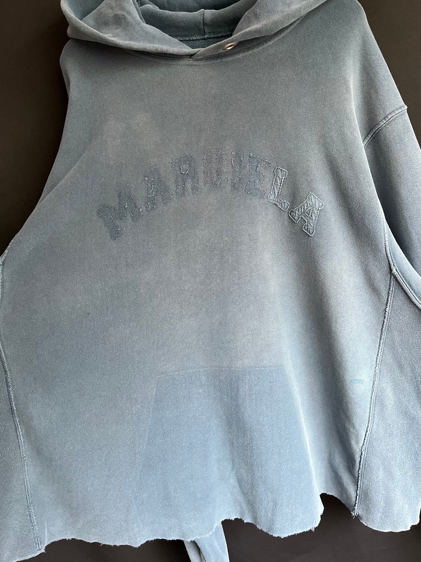Maison Margiela Raw Edge Blue Patch Letter Hoodie
