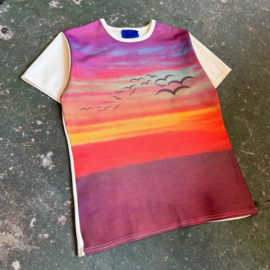 70s ‘Dimension’ Sea Sunset Sublimation Tee (S/M) image 0