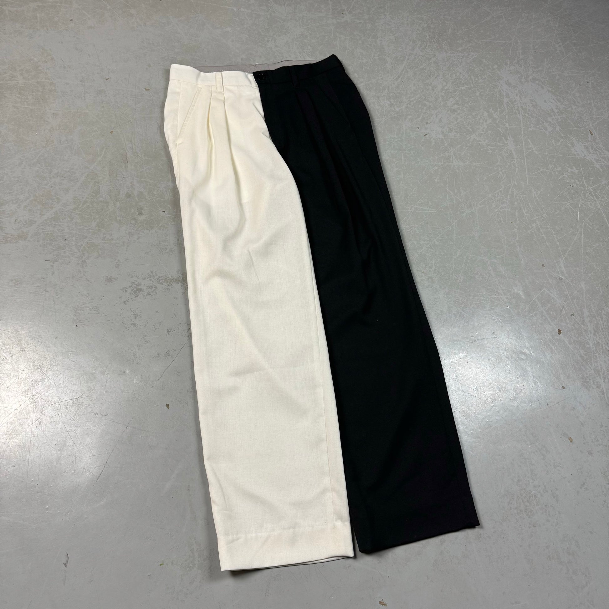 Miharayasuhiro Myne Two-Tone Split Leg Pleated Trousers (32W) image 0